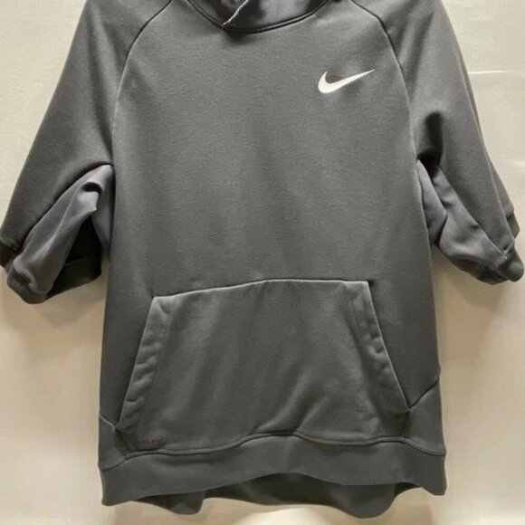 Nike Short Sleeve Hoodie Men's Large Gray Dri-Fit Basketball Activewear Top GUC - Picture 4 of 11